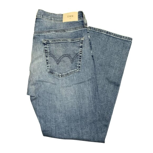 Edwin Elin Crop Straight Jeans Size 27 Ambition Blue Denim Womens NWT $178 - Picture 9 of 9